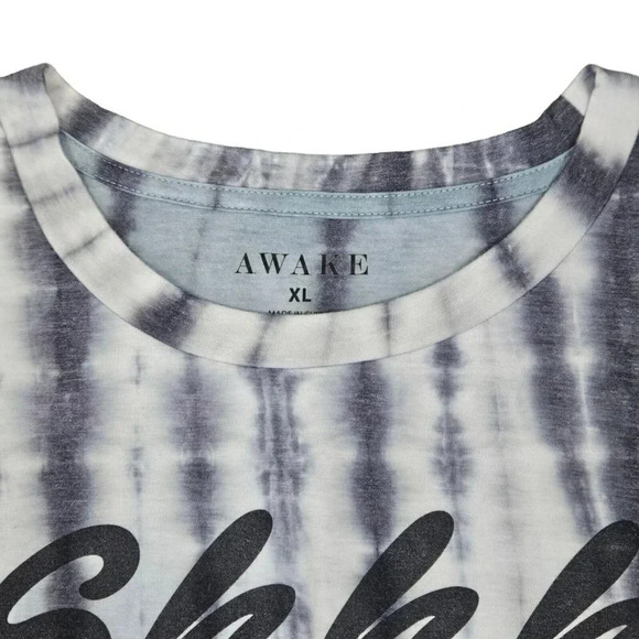 Tie Dye Short Sleeve T-shirt Size XL Blue‎ Gray Graphic Sshhh... Nobody Cares - Picture 2 of 8